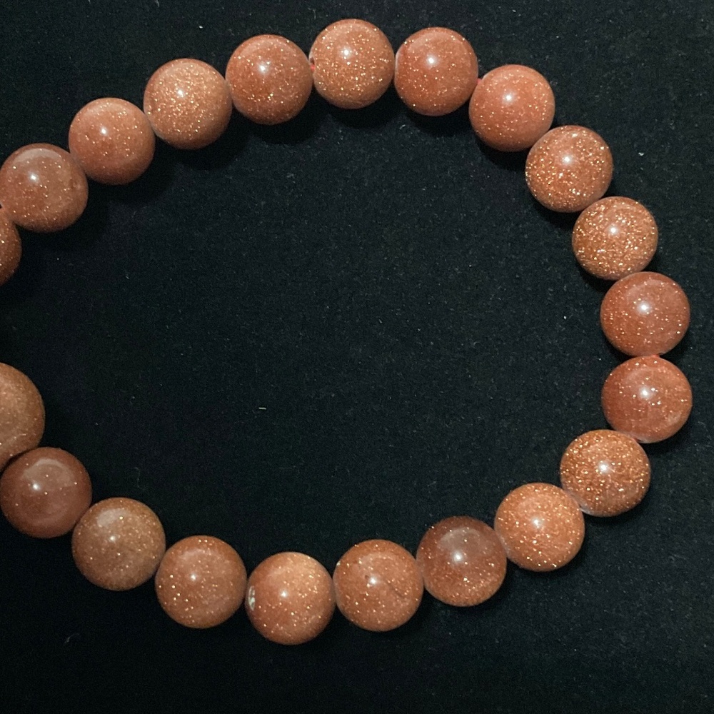 Haskell Goldstone Sparkling & Natural Rose Quartz Self-Love Stretch Bracelets - Picture 2 of 5